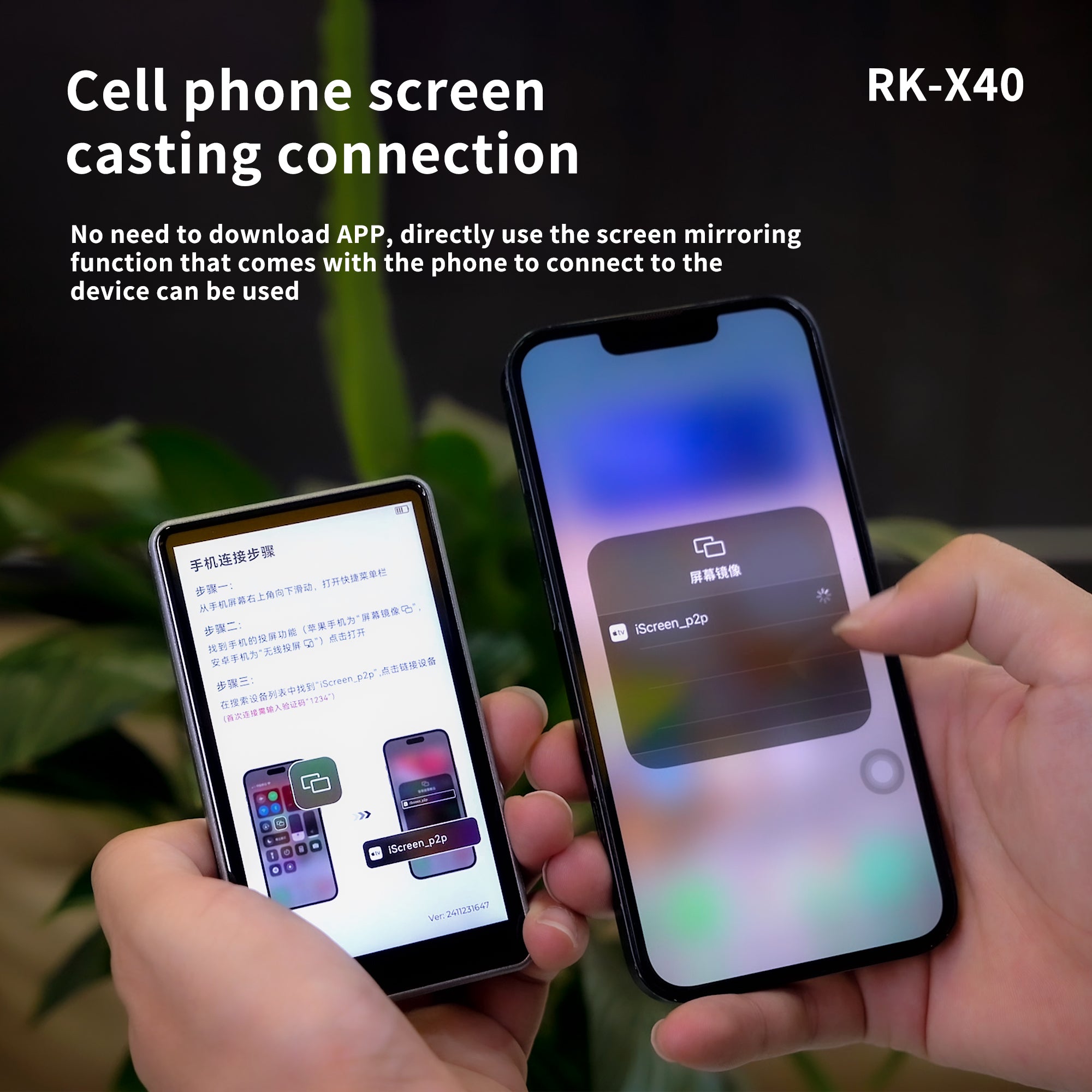 RK-X40 Phone Vlog Selfie Monitor Screen, Magnetic Phone Holder Clip Mount, Using Phone Rear Camera for Selfie Vlog Live Stream TikTok